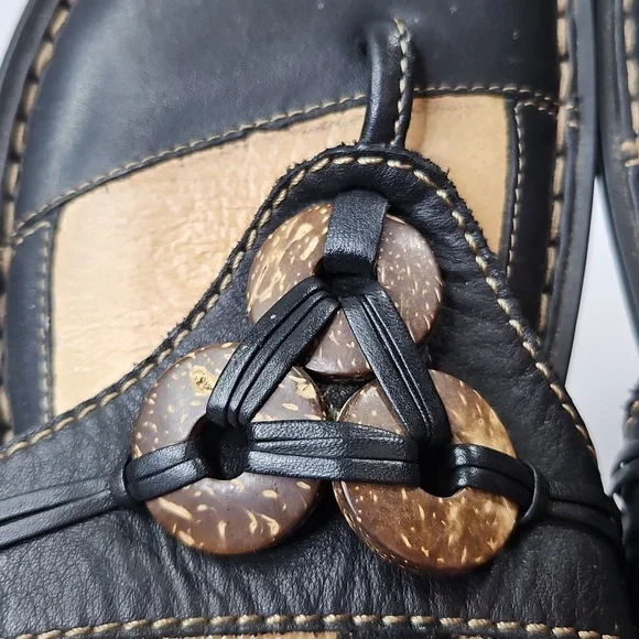 Born Womens Black Leather Sandals Size 10 - Picture 3 of 7